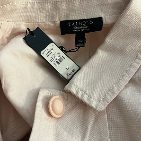 Talbots | New pastel pink peplum lightweight jacket/blazer Women size 18W petite - Picture 7 of 9